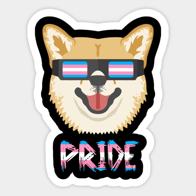 Shiba Inu Transgender Flag Lgbt Sticker by MarrinerAlex